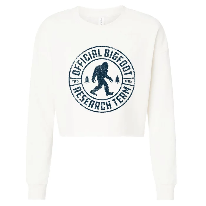 Bigfoot Research Team Retro Vintage Sasquatch Cropped Pullover Crew