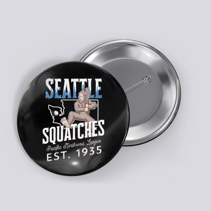 Bigfoot Research Team Retro baseball Sasquatch Button