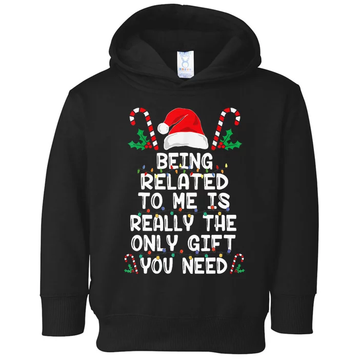 Being Related To Me Christmas Pajama Family Xmas Holiday Toddler Hoodie