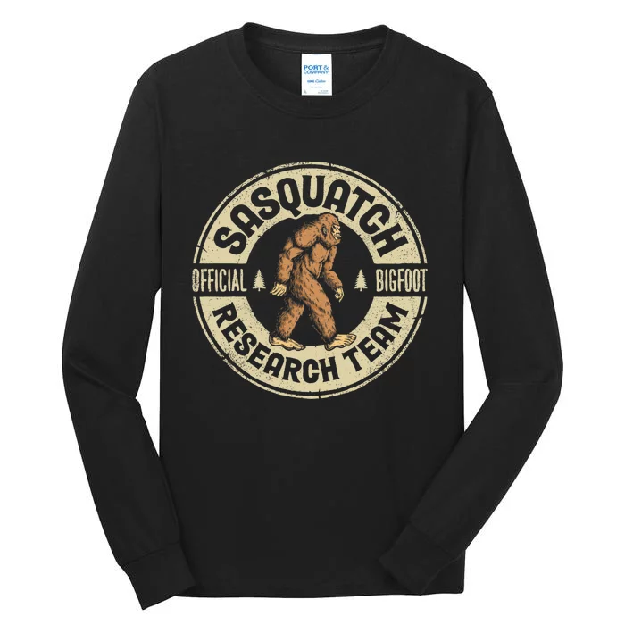 Bigfoot Research Team Retro Vintage Sasquatch Men Women Tall Long Sleeve T-Shirt