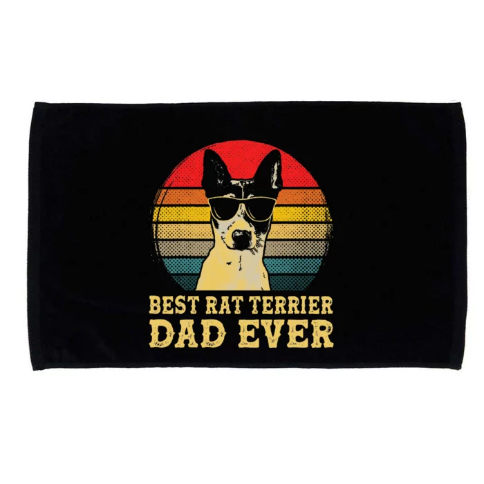 Best Rat Terrier Dad Ever Dog Lovers Retro Vintage Microfiber Hand Towel