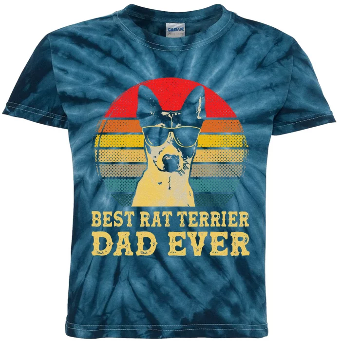 Best Rat Terrier Dad Ever Dog Lovers Retro Vintage Kids Tie-Dye T-Shirt