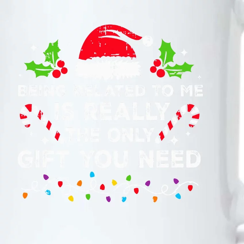 Being Related To Me Funny Christmas Family Xmas Pajamas Black Color Changing Mug