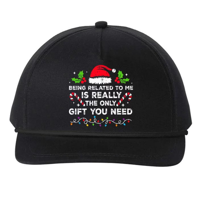 Being Related To Me Funny Christmas Family Xmas Pajamas Snapback Five-Panel Rope Hat