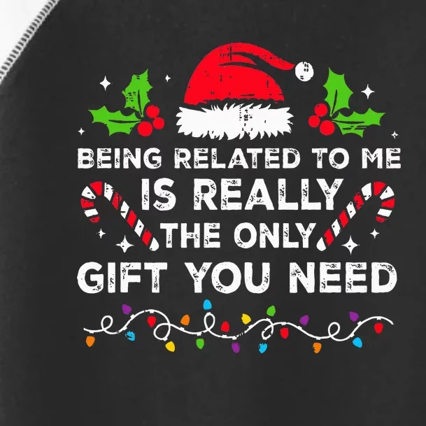 Being Related To Me Funny Christmas Family Xmas Pajamas Toddler Fine Jersey T-Shirt