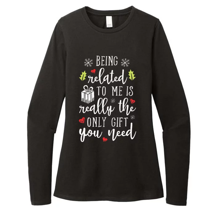 Being Related To Me Funny Christmas Family Xmas Pajamas Gift Womens CVC Long Sleeve Shirt