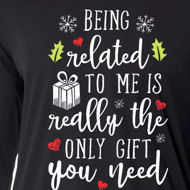 Being Related To Me Funny Christmas Family Xmas Pajamas Gift Cooling Performance Long Sleeve Crew