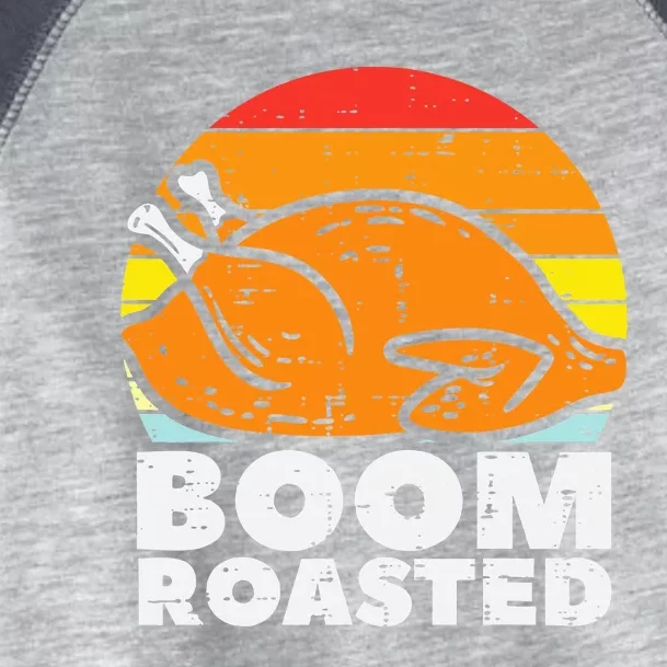 Boom Roasted Turkey Sunset Retro Thanksgiving Toddler Fine Jersey T-Shirt