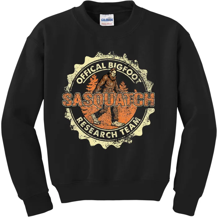 Bigfoot Research Team Retro Vintage Sasquatch Kids Sweatshirt