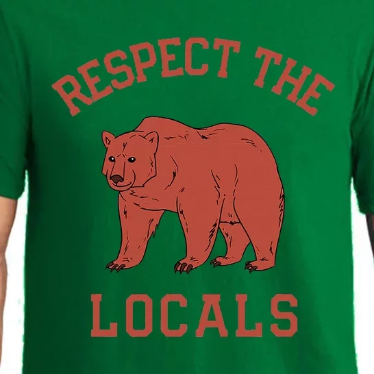 Bear Respect The Locals Camping Hiking Outdoor Adventure Pajama Set