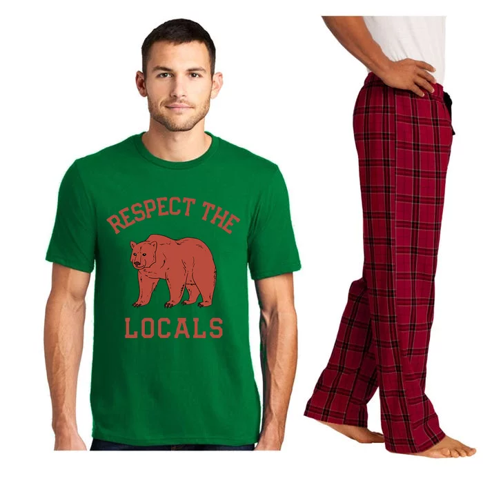 Bear Respect The Locals Camping Hiking Outdoor Adventure Pajama Set