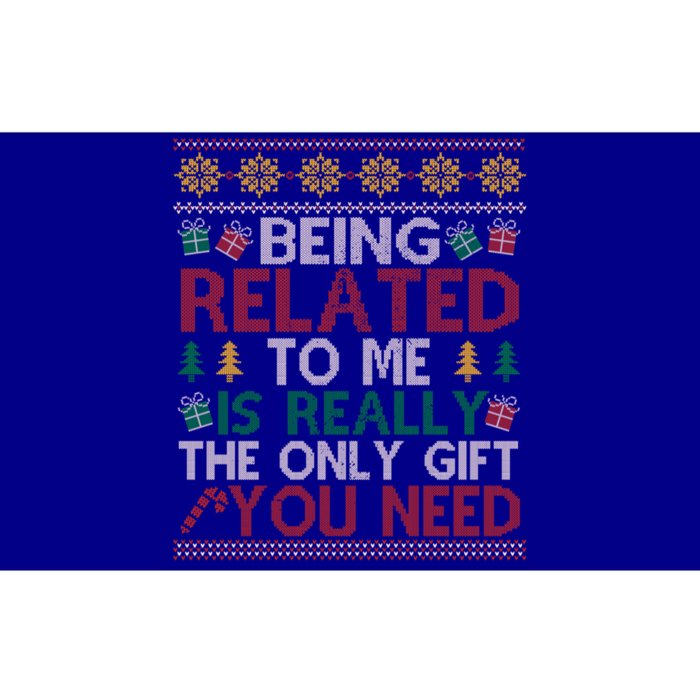 Being Related To Me Funny Holiday Christmas Funny Gift Bumper Sticker