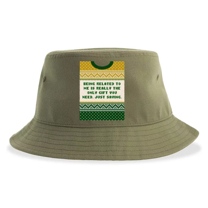 Being Related To Me Is The Gift You Need Christmas Family Gift Sustainable Bucket Hat