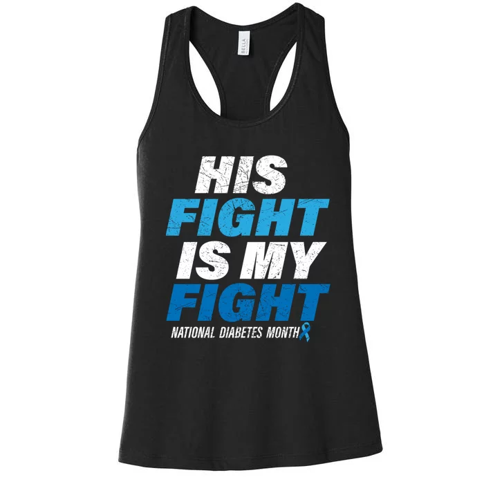 Blue Ribbon Type 1 Diabetes Awareness Tee Support Him Women's Racerback Tank