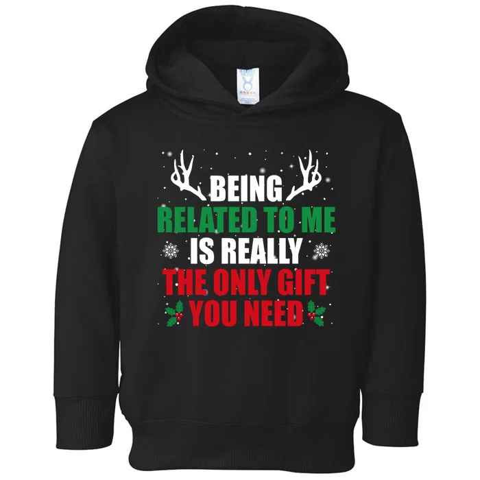 Being Related To Me Is Really The Only Gift You Need Funny Christmas Toddler Hoodie