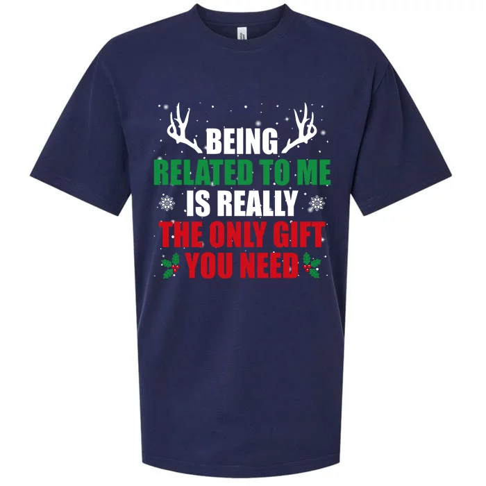 Being Related To Me Is Really The Only Gift You Need Funny Christmas Sueded Cloud Jersey T-Shirt