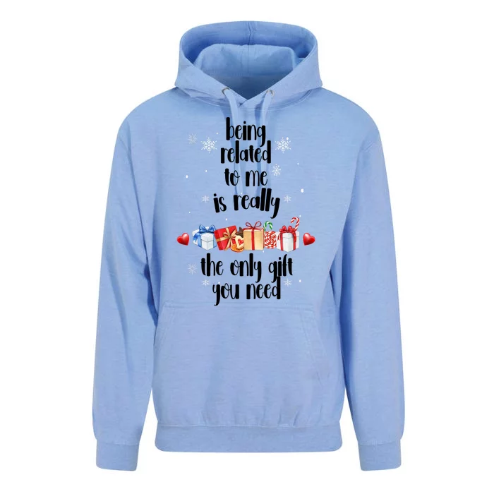 Being Related To Me Is Really The Only Gift You Need Funny Christmas Unisex Surf Hoodie