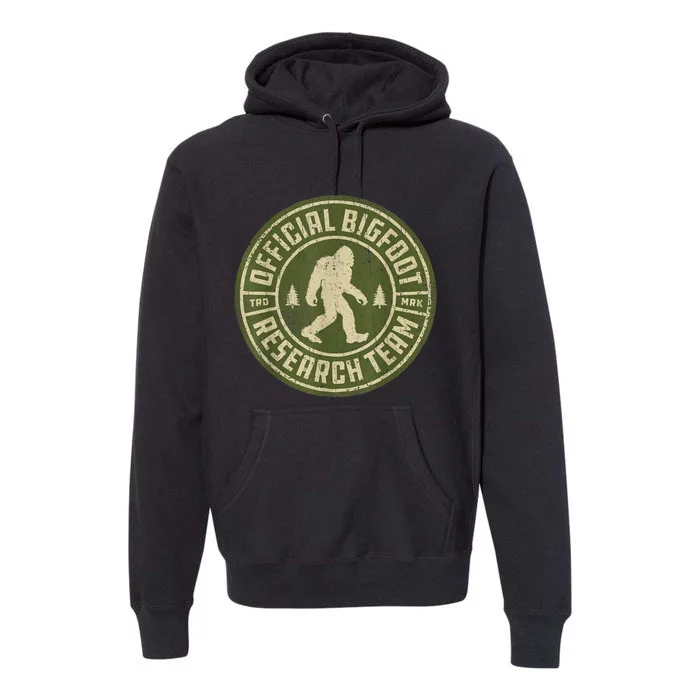 Bigfoot Research Team Retro Vintage Sasquatch Men Women Premium Hoodie