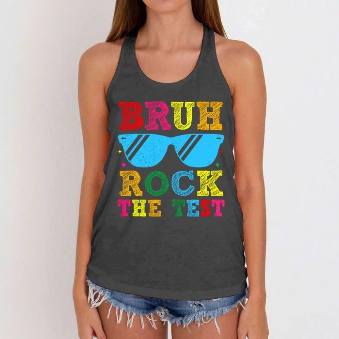 Bruh Rock The Test Test Day Women's Knotted Racerback Tank