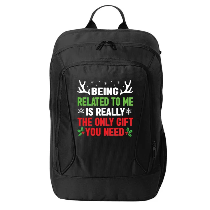 Being Related To Me Funny Christmas Shirts Women Family City Backpack