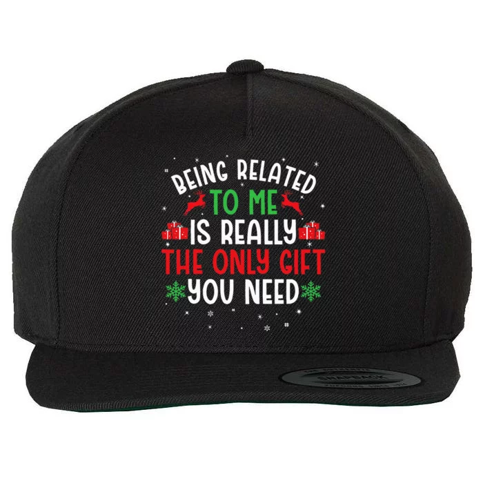 Being Related To Me Funny Christmas Wool Snapback Cap