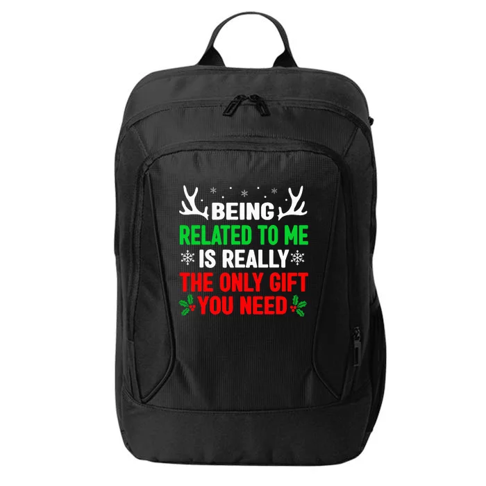 Being Related To Me Funny Christmas City Backpack