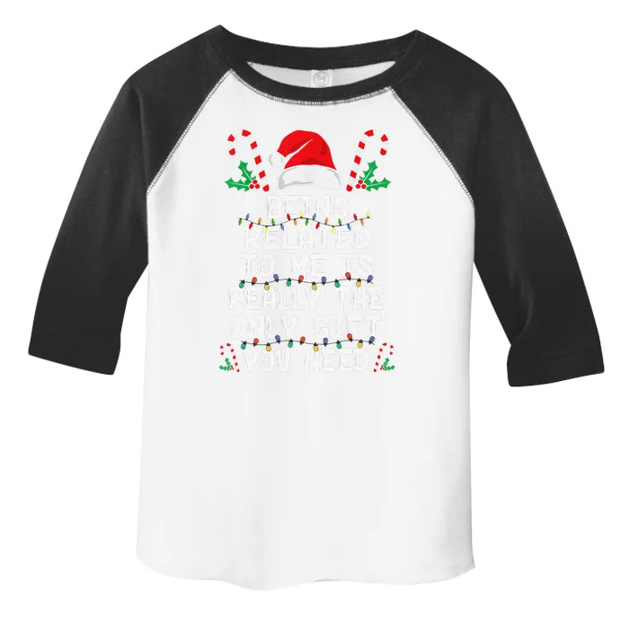 Being Related To Me Christmas Pajama Family Xmas Holiday Toddler Fine Jersey T-Shirt