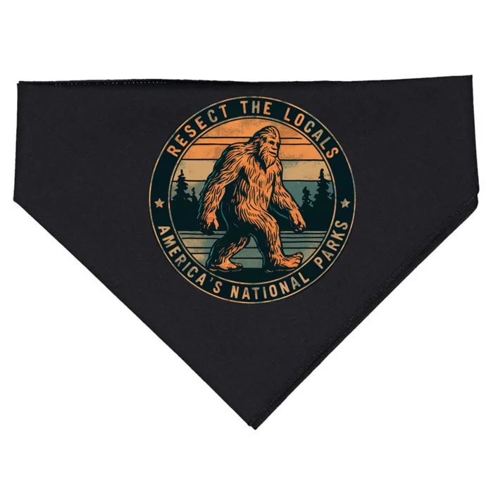 Bigfoot Respect The Locals Sasquatch American USA-Made Doggie Bandana