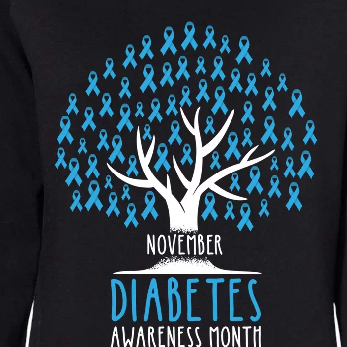 Blue Ribbon Tree Cute Gift T1d Diabetes Awareness Gift Womens California Wash Sweatshirt