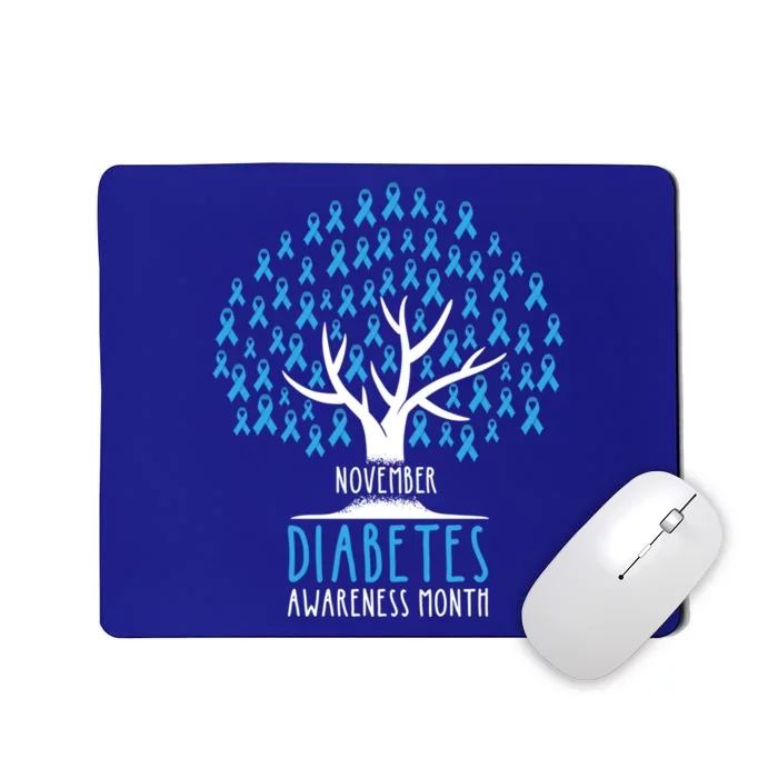 Blue Ribbon Tree Cute Gift T1d Diabetes Awareness Gift Mousepad