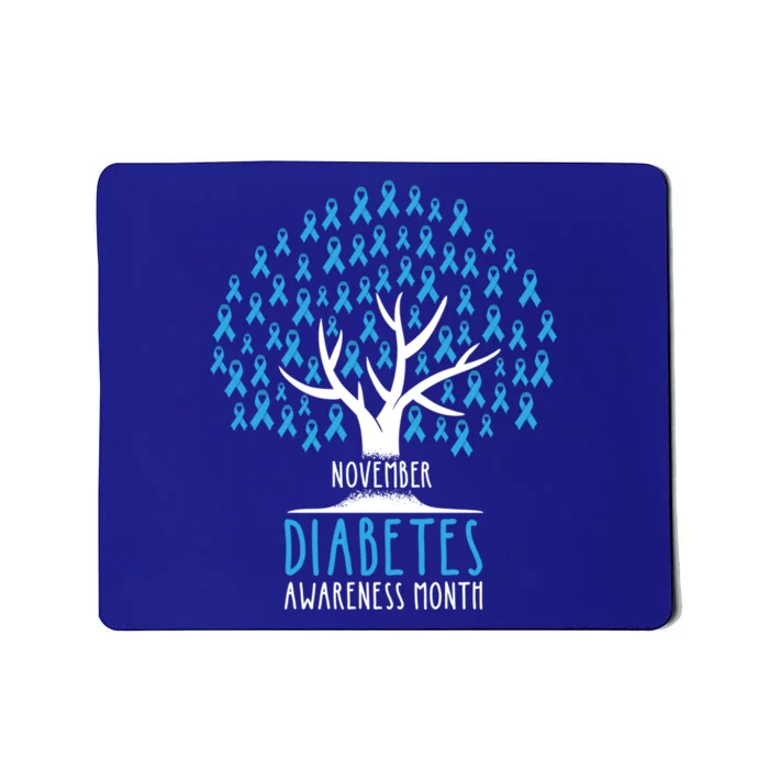 Blue Ribbon Tree Cute Gift T1d Diabetes Awareness Gift Mousepad