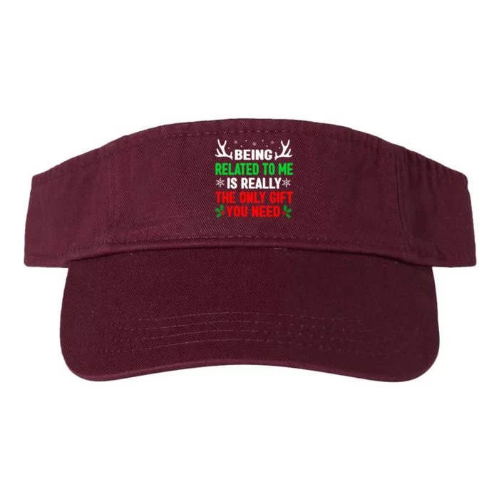 Being Related To Me Funny Christmas S Women Family Valucap Bio-Washed Visor