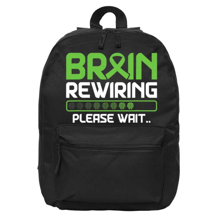 Brain Rewiring Traumatic Brain Injury Ribbon TBI Survivor 16 in Basic Backpack