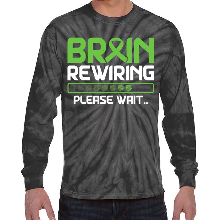 Brain Rewiring Traumatic Brain Injury Ribbon TBI Survivor Tie-Dye Long Sleeve Shirt