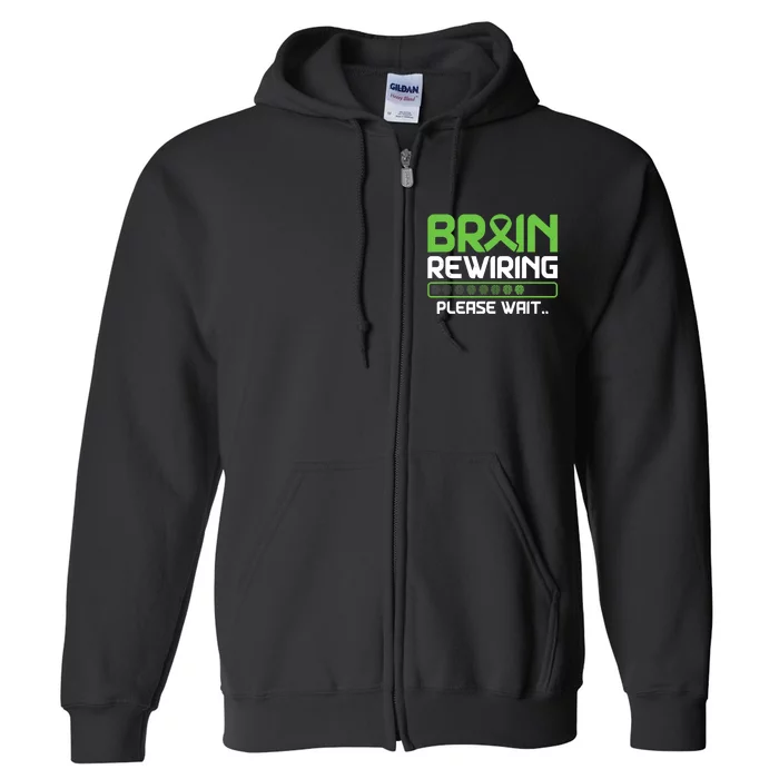 Brain Rewiring Traumatic Brain Injury Ribbon TBI Survivor Full Zip Hoodie