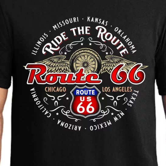 Bikers Ride The Route 66 Road Trip Across Americas Highway Pajama Set