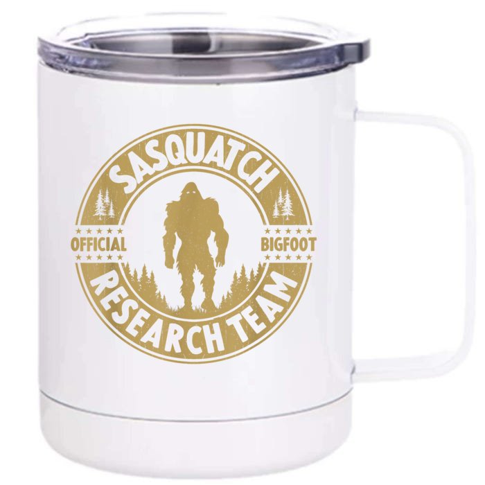 Bigfoot Research Team Retro Vintage Sasquatch And Trees 70s Front & Back 12oz Stainless Steel Tumbler Cup