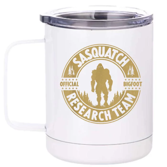 Bigfoot Research Team Retro Vintage Sasquatch And Trees 70s Front & Back 12oz Stainless Steel Tumbler Cup