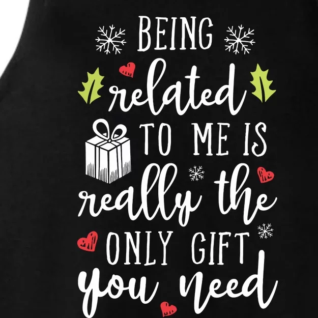 Being Related To Me Funny Christmas Family Xmas Pajamas Gift Short Sleeve Ladies Tri-Blend Wicking Tank