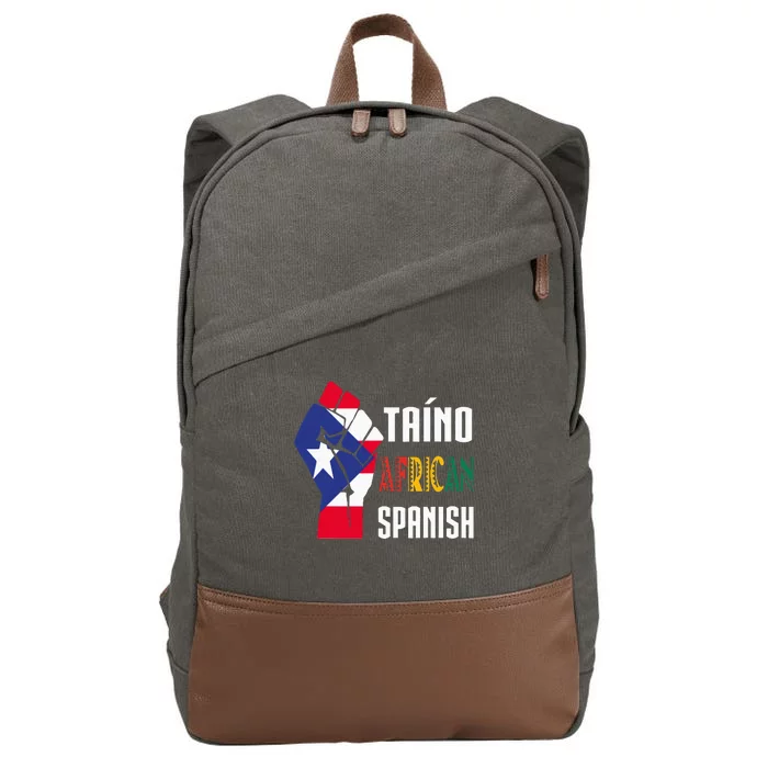 Boricua Roots Taino African Spanish Taino Nation Boricua Cotton Canvas Backpack