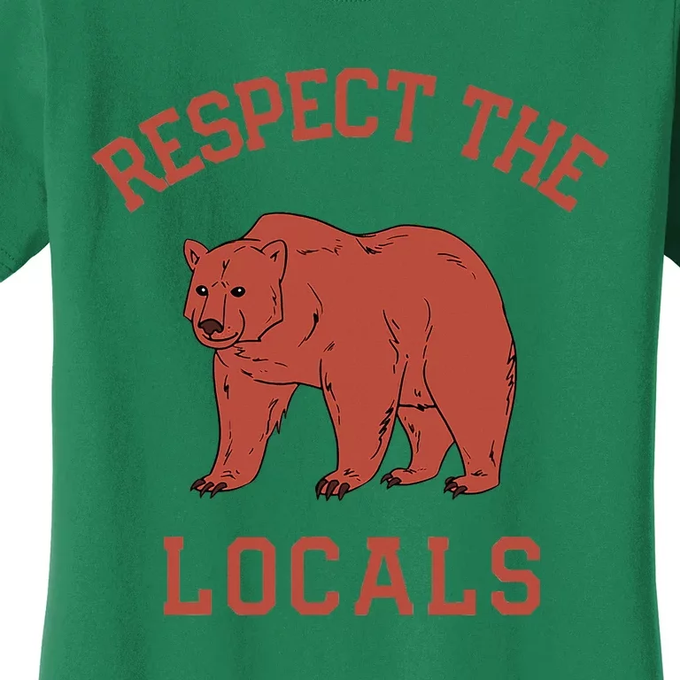 Bear Respect The Locals Camping Hiking Outdoor Adventure Women's T-Shirt