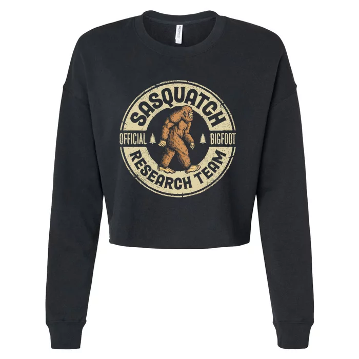 Bigfoot Research Team Retro Vintage Sasquatch Men Women Cropped Pullover Crew