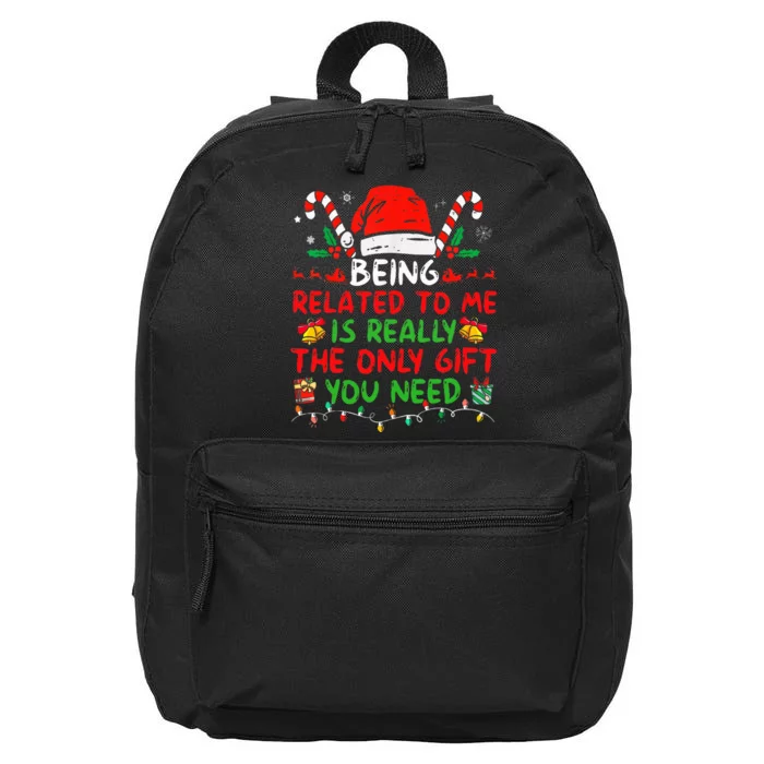 Being Related To Me Funny Family Matching Christmas Pajamas 16 in Basic Backpack