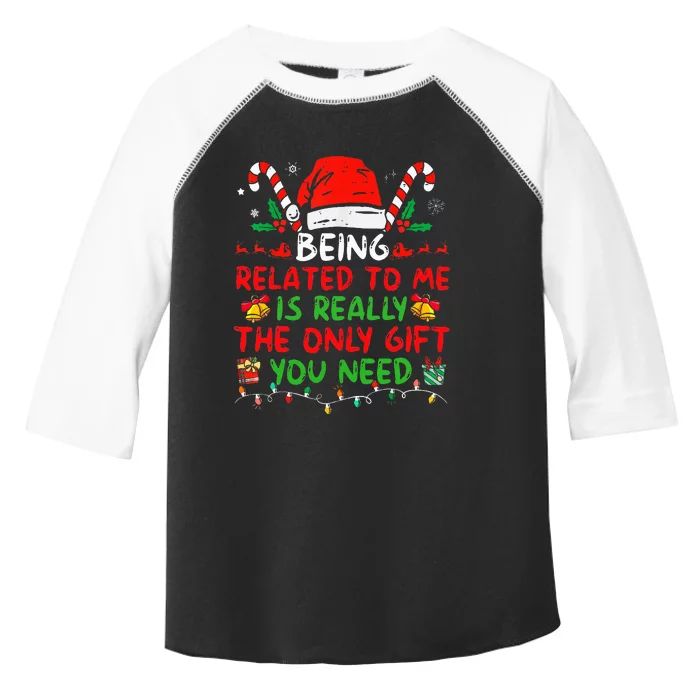 Being Related To Me Funny Family Matching Christmas Pajamas Toddler Fine Jersey T-Shirt