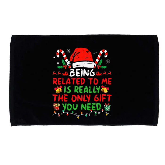 Being Related To Me Funny Family Matching Christmas Pajamas Microfiber Hand Towel