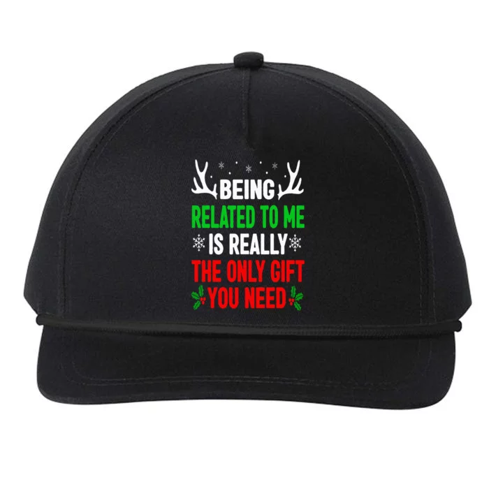 Being Related To Me Funny Christmas Family Snapback Five-Panel Rope Hat