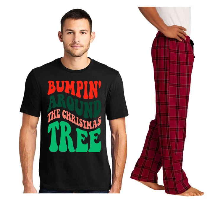 Bumping round The Christmas Tree Funny Groovy Xmas Pregnancy Pajama Set