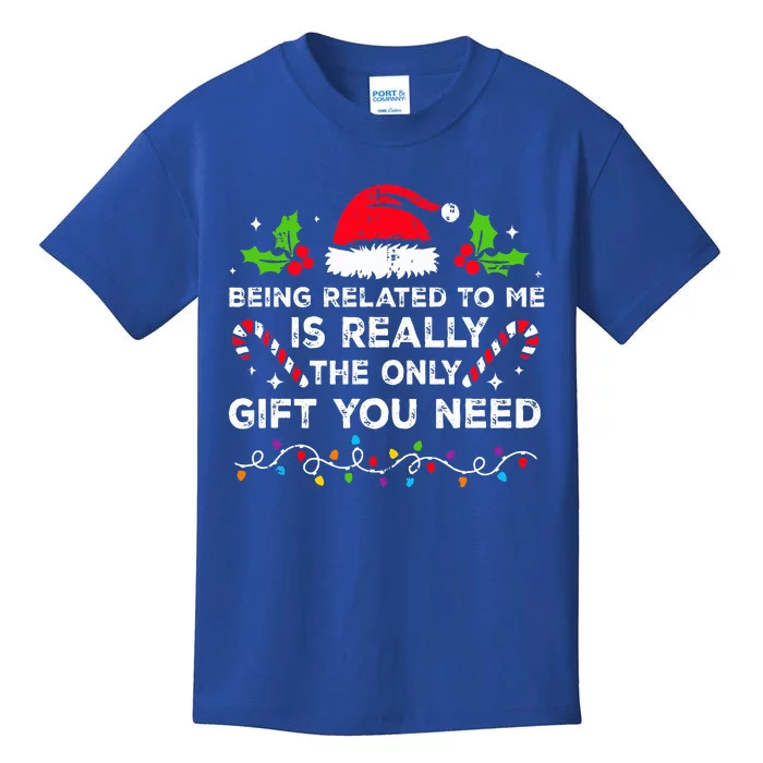 Being Related To Me Funny Christmas Family Xmas Pajamas Kids T-Shirt