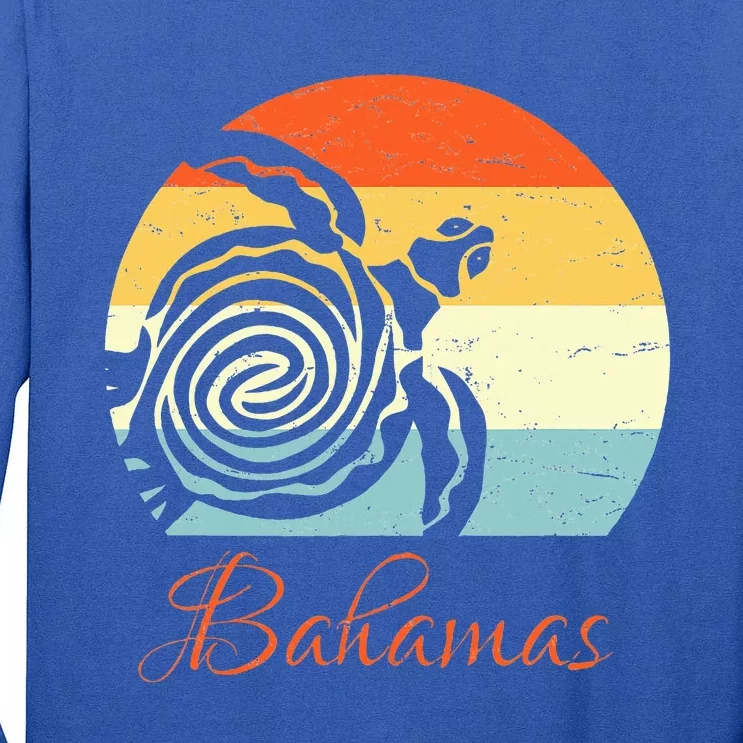 Bahamas Retro Throwback Sea Turtle Vacation Tall Long Sleeve T-Shirt