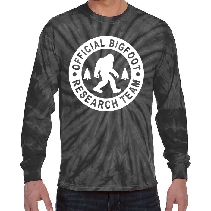 Bigfoot Research Team Vintage Funny Sasquatch Camping Tie-Dye Long Sleeve Shirt